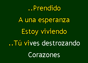 ..Prendido

A una esperanza

Estoy viviendo

..TL'J vives destrozando

Corazones