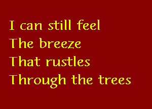 I can still feel
The breeze

That rustles
Through the trees