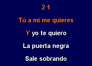 2 1
T0 a mi me quieres

Y yo te quiero

La puerta negra

Sale sobrando