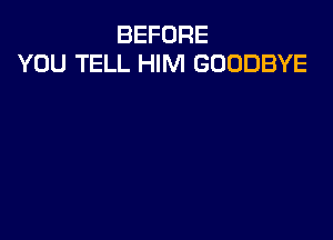 BEFORE
YOU TELL HIM GOODBYE