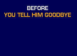 BEFORE
YOU TELL HIM GOODBYE