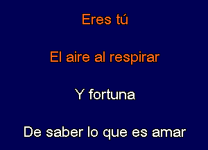 Eres to

El aire al respirar

Y fortuna

De saber lo que es amar