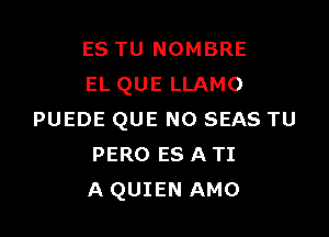 ES TU NOMBRE
EL QUE LLAMO

PUEDE QUE NO SEAS TU
PERO ES A TI
A QUIEN AMO