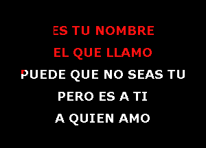 ES TU NOMBRE
EL QUE LLAMO

PUEDE QUE NO SEAS TU
PERO ES A TI
A QUIEN AMO