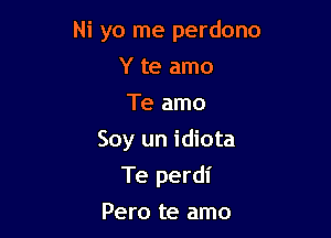 Ni yo me perdono
Y te amo
Te amo

Soy un idiota

Te perdi

Pero te amo