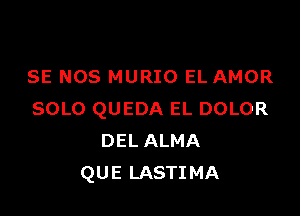 SE NOS MURIO EL AMOR

SOLO QUEDA EL DOLOR
DEL ALMA
QUE LASTIMA