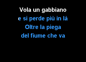 Vola un gabbiano
e si perde pit) in la
Oltre la piega

del fiume che va