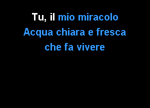 Tu, il mio miracolo
Acqua chiara e fresca
che fa vivere