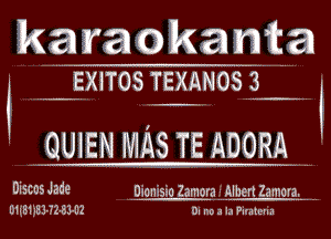 karaokanta

- Jmos TEXQNOSH3

- IHQUIEN MS TE ADORA .....

Discus Jade .Oianisiu Zamera i Albert Zamora. ..

U1Iz31iIE3-32-53r02 OI no a la Pitatunil