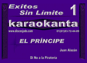 Exffos
Sin Lhn ire

karaokanta

mm nzscosutmnnt 01431.03 rz-adm

EL PRiNCIPE

Juull Alum

DI No .v LI Flmtmia