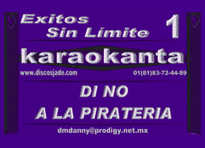 Exitos
Sin Limitte

karaakamea

m.tisoosjzsmm ouaiaurzme

0! NO
A LA PIRATERIA

dmdannmpcodlnymetmx