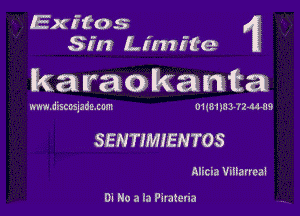 Exifo 5
Sin L ('11? 1'89

karaokanta

mmuxscosmcum 01481-213 mum

SENTIMIENTOS

Alicia Vina rrcal

DI No a in ?Iratuna