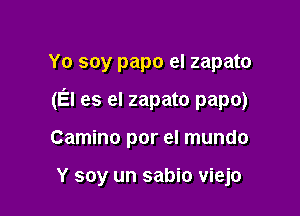 Yo soy papo el zapato

(El es el zapato papo)

Camino por el mundo

Y soy un sabio viejo