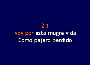 21

Voy por esta mugre Vida
Como pzijaro perdido