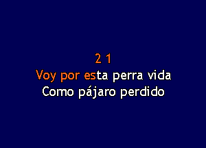 21

Voy por esta perra Vida
Como pzijaro perdido