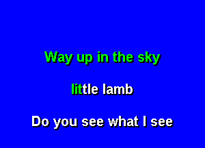 Way up in the sky

little lamb

Do you see what I see