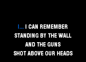 l... I CAN REMEMBER
STANDING BY THE WRLL
AND THE GUNS

SHOT ABOVE OUR HEADS l