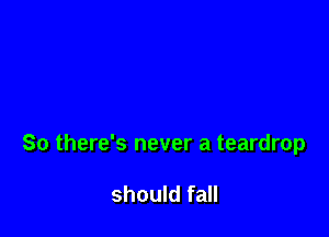 So there's never a teardrop

should fall