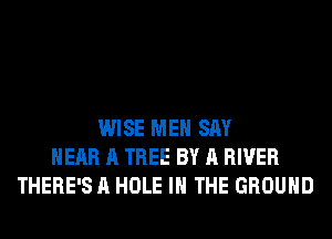 WISE MEN SAY
HEAR A TREE BY A RIVER
THERE'S A HOLE IN THE GROUND