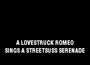 A LOVESTRUCK ROMEO
SINGS A STREETSUSS SERENADE