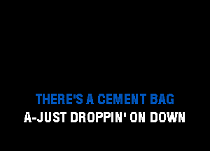 THERE'S A CEMENT BAG
A-JUST DROPPIH' DH DOWN