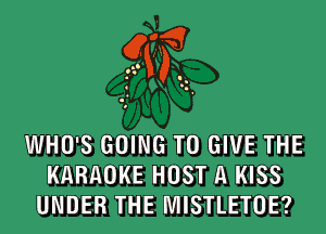 WHO'S GOING TO GIVE THE
KARAOKE HOST 11 KISS
UNDER THE MISTLETOE?