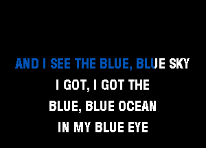 MID I SEE THE BLUE, BLUE SKY
I GOT, I GOT THE
BLUE, BLUE OCEAN
III MY BLUE EYE