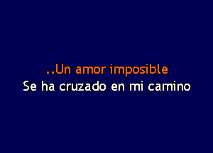 ..Un amor imposible

Se ha cruzado en mi camino