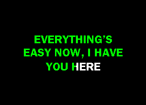 EVERYTHINGVS

EASY NOW, I HAVE
YOU HERE