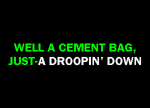 WELL A CEMENT BAG,

JUST-A DROOPIW DOWN