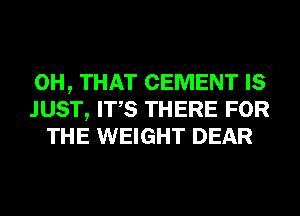 0H, THAT CEMENT IS
JUST, ITS THERE FOR
THE WEIGHT DEAR