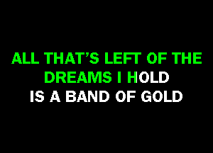 ALL THATS LEFI' OF THE
DREAMS I HOLD
IS A BAND OF GOLD