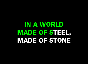 IN A WORLD

MADE OF STEEL,
MADE OF STONE