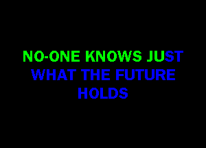 NO-ONE KNOWS JUST

WHAT THE FUTURE
HOLDS