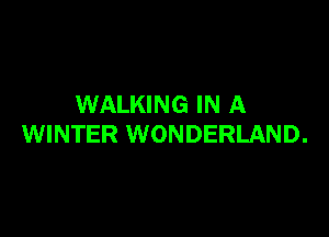 WALKING IN A

WINTER WONDERLAND.