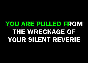YOU ARE PULLED FROM
THE WRECKAGE OF
YOUR SILENT REVERIE