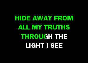l DElHNAYFROWI
ALL MY TRUTHS

THROUGH THE
LIGHT I SEE