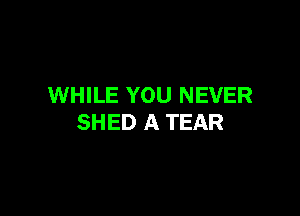 WHILE YOU NEVER

SHED A TEAR