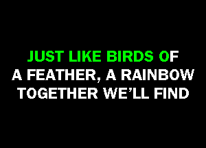 JUST LIKE BIRDS OF
A FEATHER, A RAINBOW
TOGETHER WELL FIND