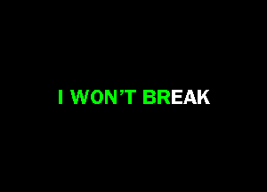 I WONT BREAK