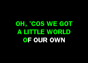 0H, COS WE GOT

A LITTLE WORLD
OF OUR OWN