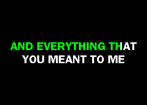 AND EVERYTHING THAT

YOU MEANT TO ME