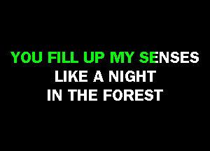 YOU FILL UP MY SENSES

LIKE A NIGHT
IN THE FOREST
