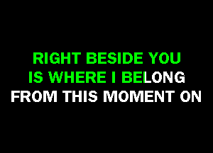 RIGHT BESIDE YOU
IS WHERE I BELONG
FROM THIS MOMENT 0N