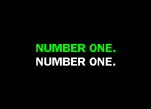 NUMBER ONE.

NUMBER ONE.