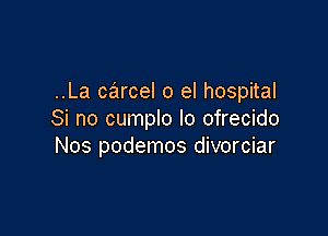 ..La carcel 0 el hospital

Si no cumplo Io ofrecido
Nos podemos divorciar