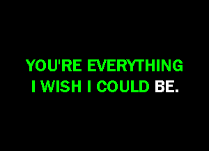 YOU'RE EVERYTHING

I WISH I COULD BE.