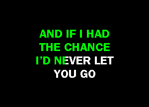 AND IF I HAD
THE CHANCE

PD NEVER LET
YOU GO