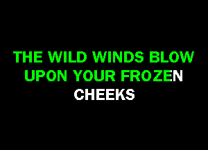 THE WILD WINDS BLOW

UPON YOUR FROZEN
CHEEKS
