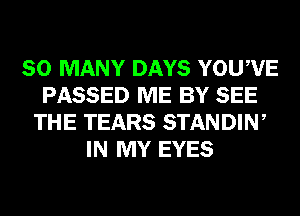 SO MANY DAYS YOUWE
PASSED ME BY SEE
THE TEARS STANDIW
IN MY EYES